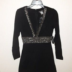 Black Sequin Mini Dress